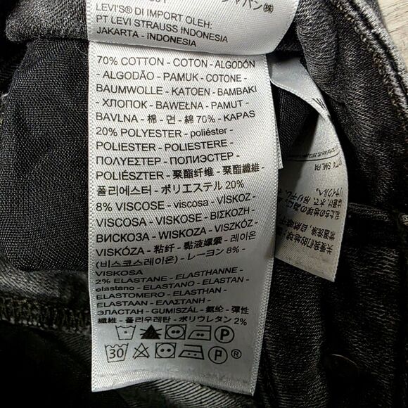 Levi's 721 High Rise Skinny Vintage Wash Black Jeans Size 28 - Picture 5 of 10